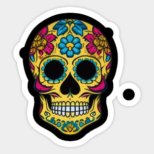 Celebrate Día de los Muertos with this colorful sugar skull art 3 Sticker